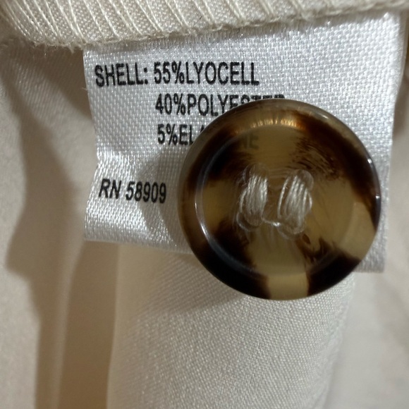 Antonio Melani NWT Women’s Size 10 Cream Button Down Collar Long Sleeve Midi - Picture 7 of 10